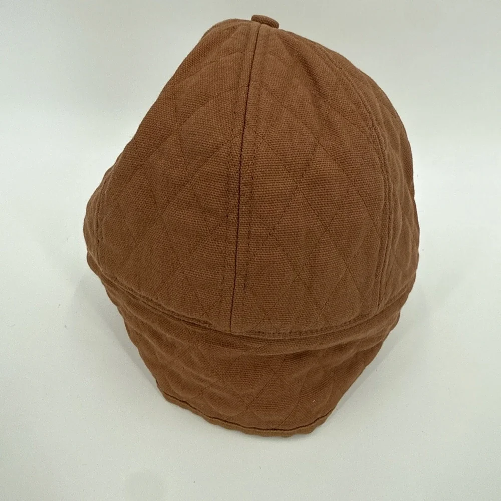 Vintage Carhartt Unisex Brown Quilted Ear Flat Cotton Hat Size M/L Retro